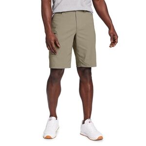NEW- Eddie Bauer Men's Tan Flat Front Shorts, Size 32